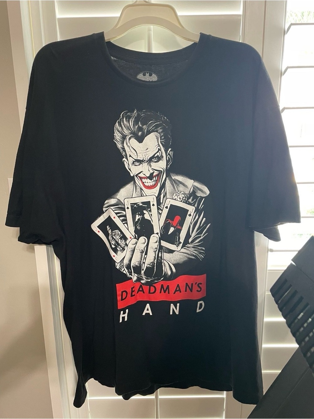 DC Comics Black Joker 'Deadman's Hand' Graphic Tee with Red Accents